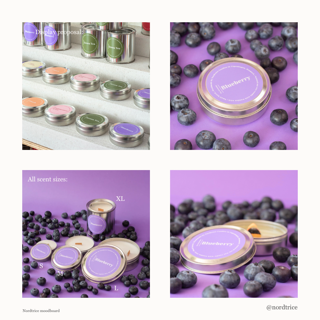 Geurkaars van sojawas | Blauwe bes