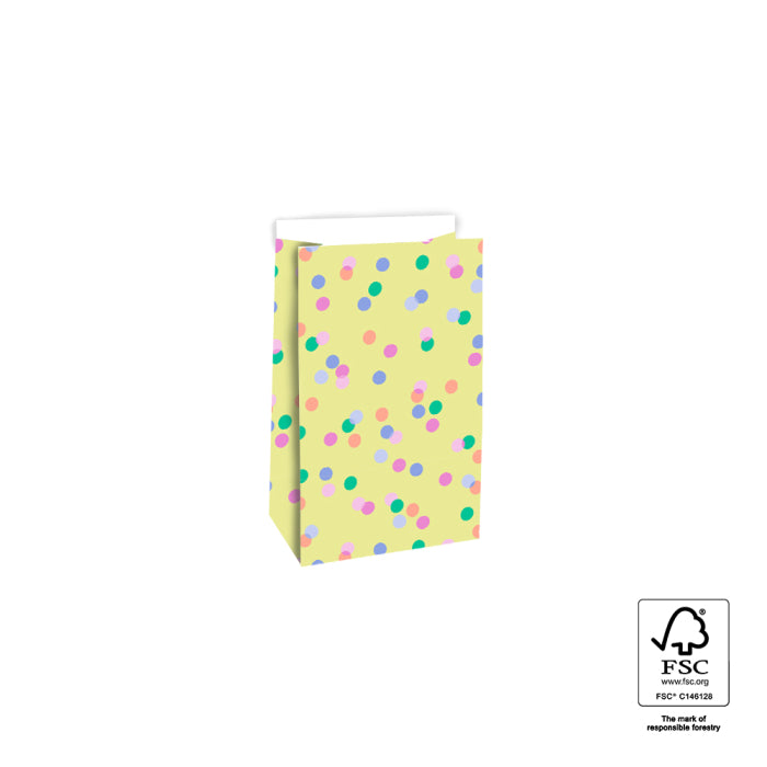Blokbodemzak - Party Confetti Yellow | 2 stuks