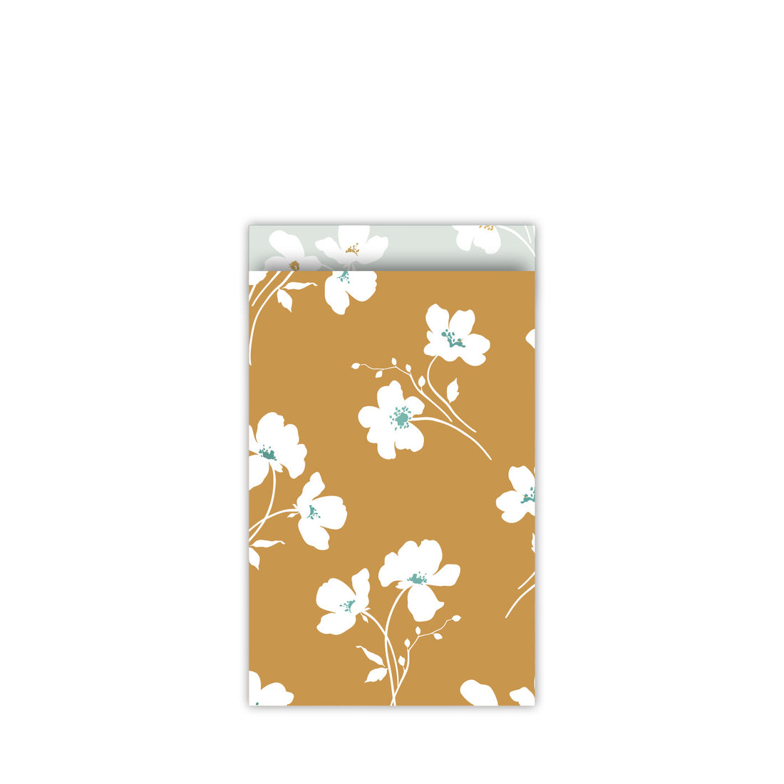 Cadeauzakje | Flowers - Oker | M - 10 stuks