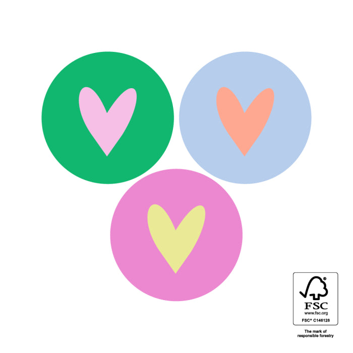 Stickers Multi - Heart Colourful | 6 stuks