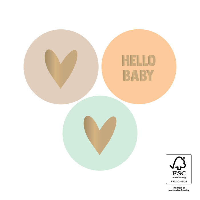 Stickers Multi - Hello Baby Peach | 6 stuks