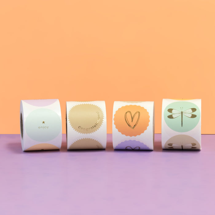 Stickers Multi - Text Gold Pastel | 6 stuks