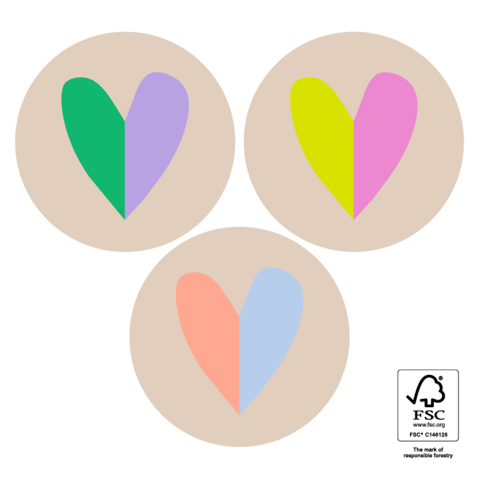 Stickers Multi - Hearts Duo | 6 stuks