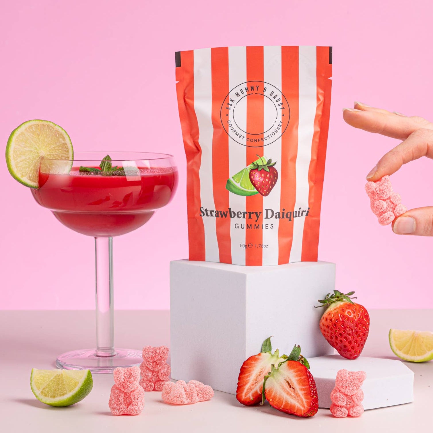 Aardbeien Daiquiri Gummies | Ask mummy and daddy