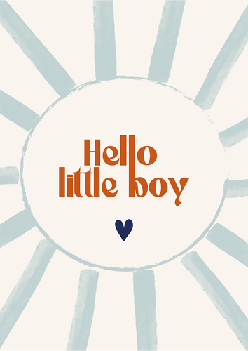 kaart | Hello little Boy blauw