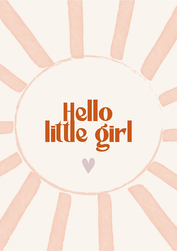 kaart | Hello little girl roze