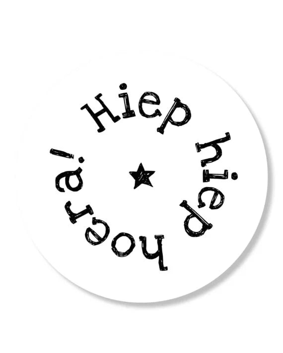 Sticker Hiep Hiep Hoera! | 5 Stuks