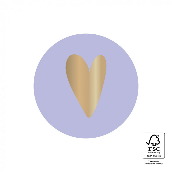 Stickers - Heart - Lavender | 5 stuks