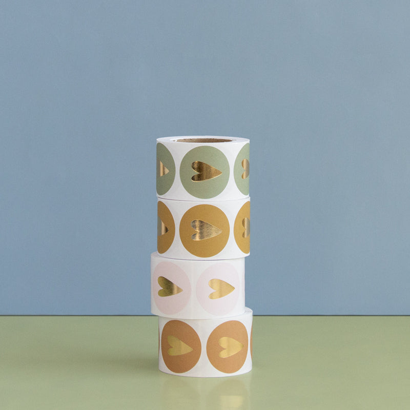 Sticker | Heart Old Green | 5 stuks