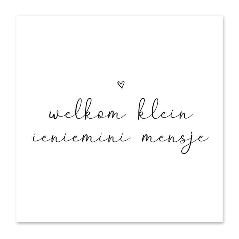 Welkom klein ieniemini-mensje
