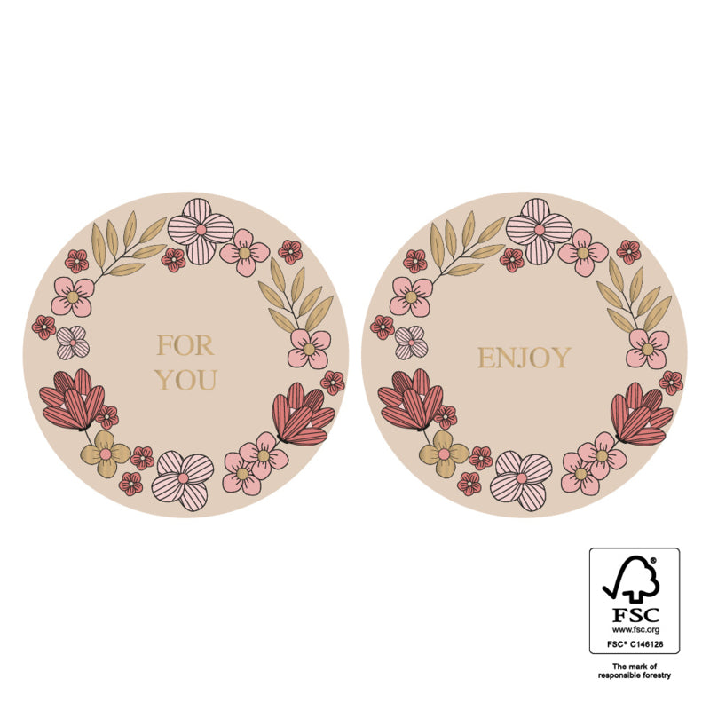 Sticker | Duo - Flower Field Gold | 6 stuks