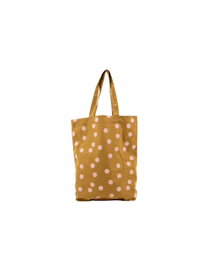 Canvas tas | dots · gold green