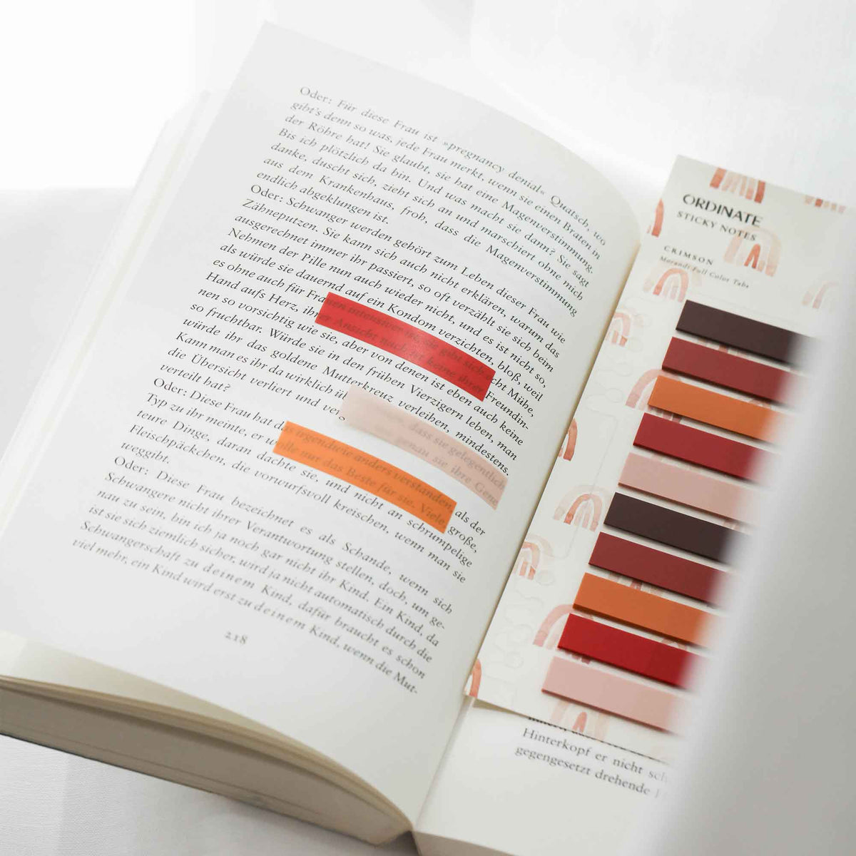 Crimson boekannotatie tabs
