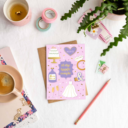 To The Happy Couple Trouwkaart | Trouwkaarten | Goudfolie