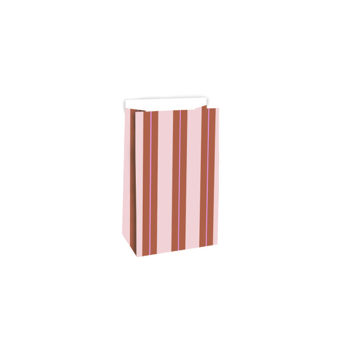 Blokbodemzakken - Stripe Chalk Terra | 2 stuks
