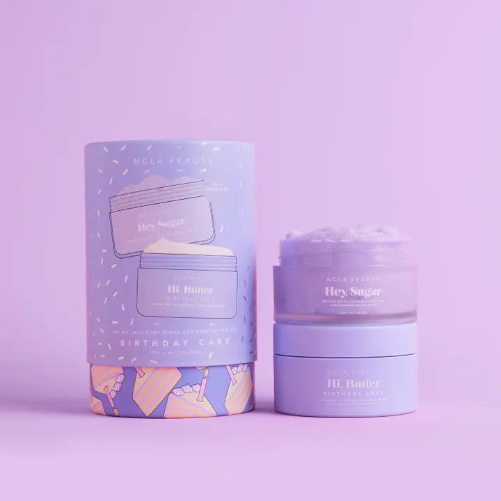 Body scrub &amp; body butter set | Birthday cake