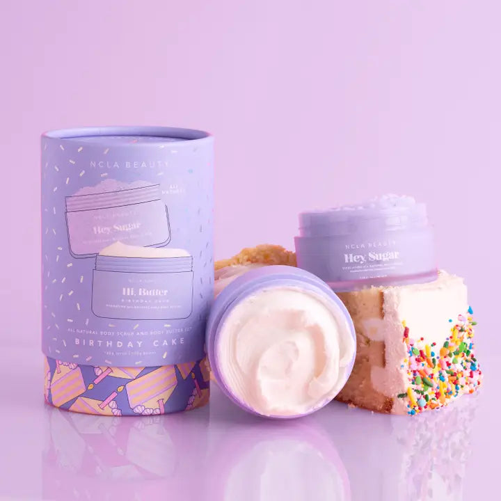 Body scrub &amp; body butter set | Birthday cake