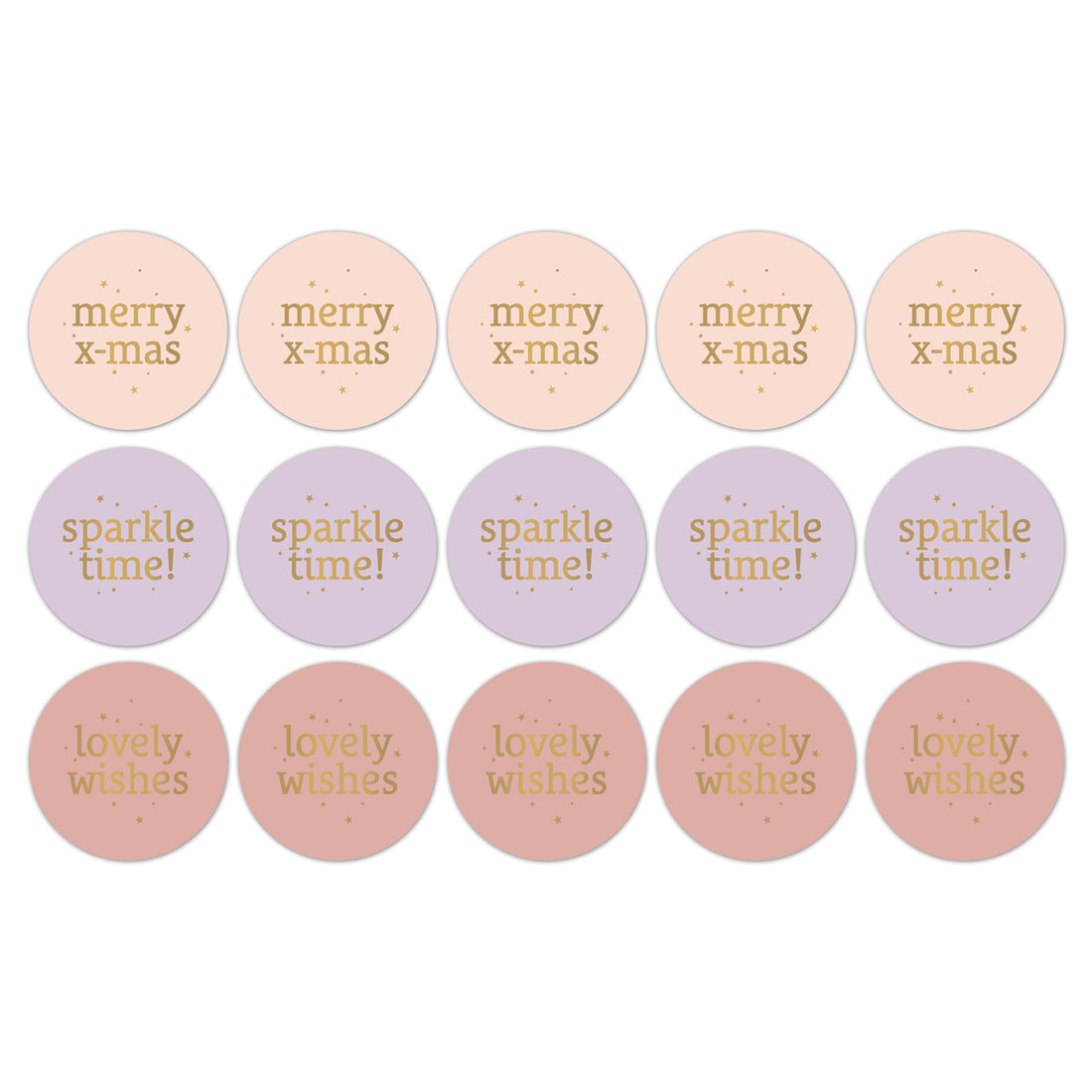 Stickers | Xmas Text mix warm - 20 stuks