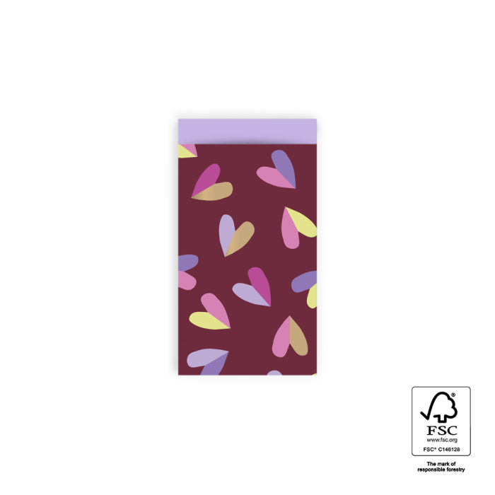 Cadeauzakjes - Hearts Duo Beet Red - Lilac | S - 10 stuks