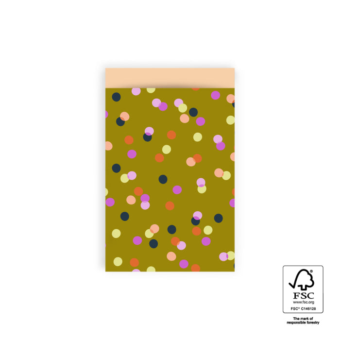 Cadeauzakjes - Party Confetti Olive | M - 10 stuks