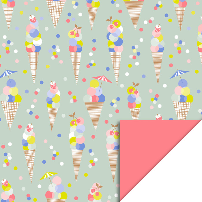 Inpakpapier - Ice Confetti - Bright Salmon