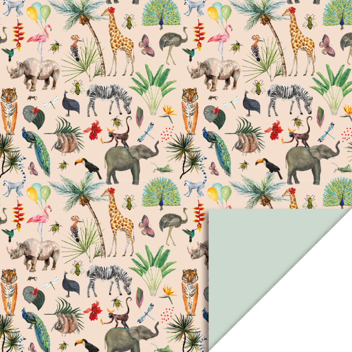 Inpakpapier - Jungle Beige - Pistache