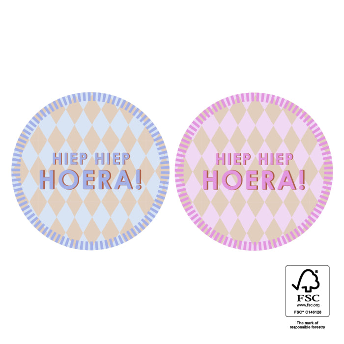 Stickers Duo - Hoera | 6 stuks
