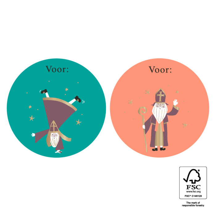 Sint Stickers Duo - Acrobaat Goud | 6 stuks