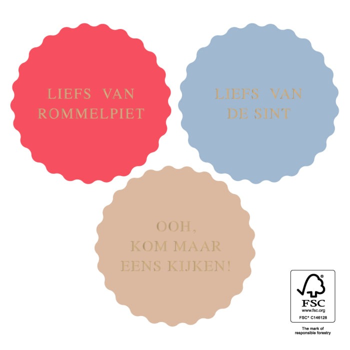 Sint Stickers Multi - Liefs Goud | 6 stuks