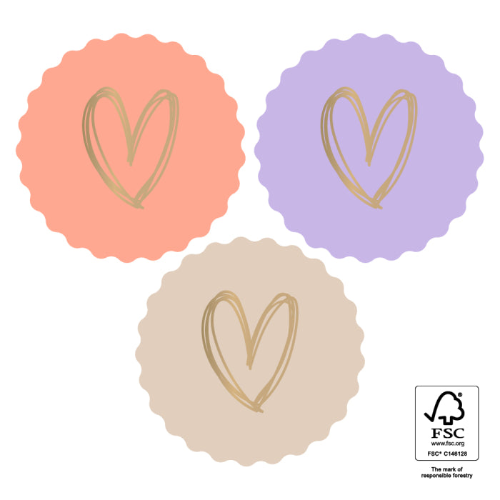 Stickers - Heart Gold | 6 stuks