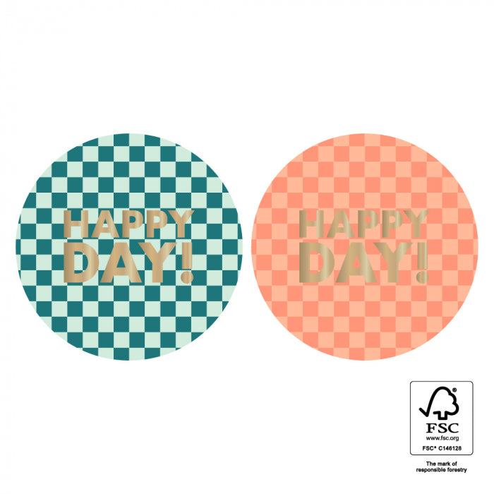 Stickers Duo | Check Text Gold - 6 stuks