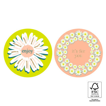 Stickers Duo | Daisy Gold - Orange / Yellow - 6 stuks