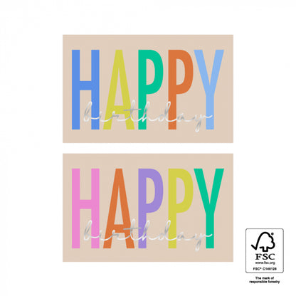 Stickers Duo | Happy Birthday Letters Silver - 6 stuks