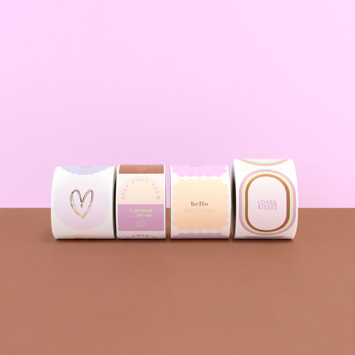 Stickers Multi - Heart Gold Pastel | 6 stuks