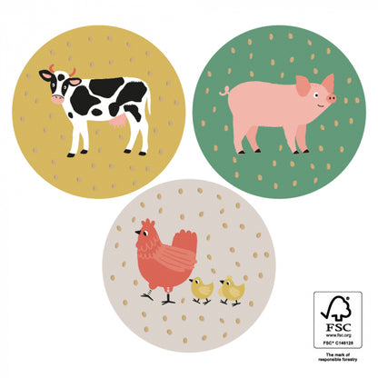 Stickers Multi | Farm Animals Gold - 6 stuks