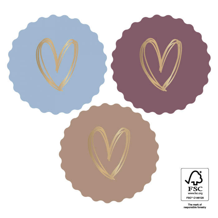 Stickers Multi | Heart Gold - Cool | 6 stuks