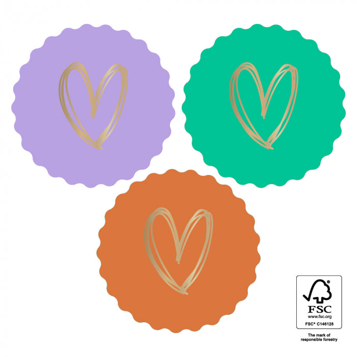 Stickers Multi | Heart Gold - Intense - 6 stuks