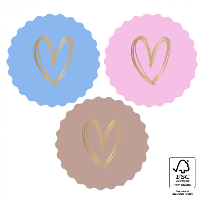 Stickers Multi | Heart Gold - Lovely - 6 stuks