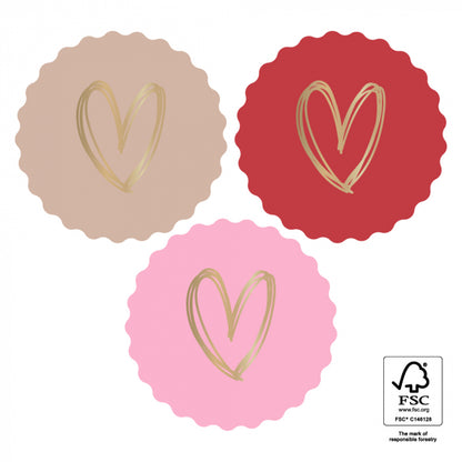 Stickers Multi | Heart Gold - Pink - 6 stuks