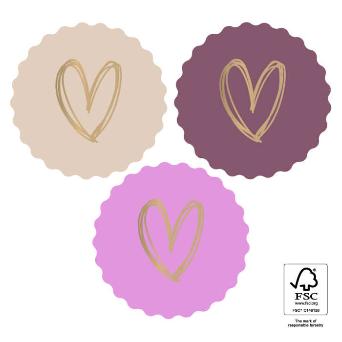 Stickers Multi - Heart Gold - Sweet | 6 stuks