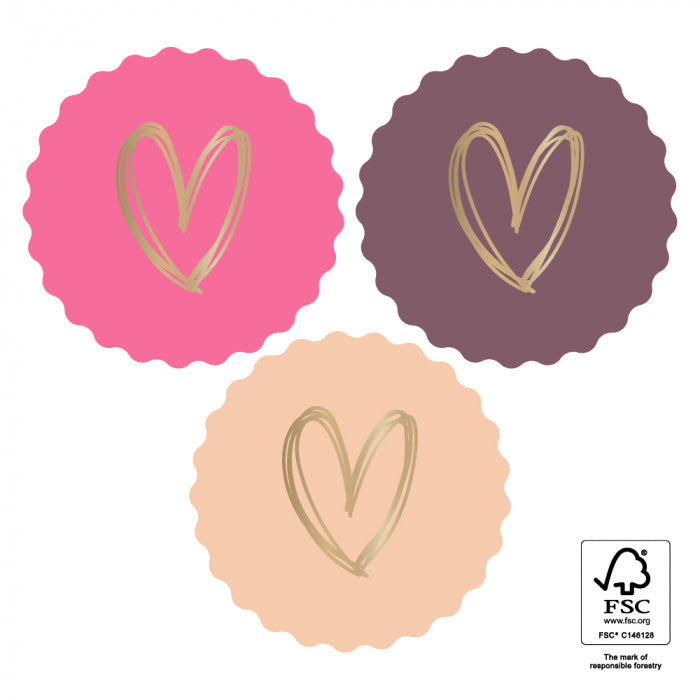 Stickers Multi | Heart Gold - Warm | 6 stuks