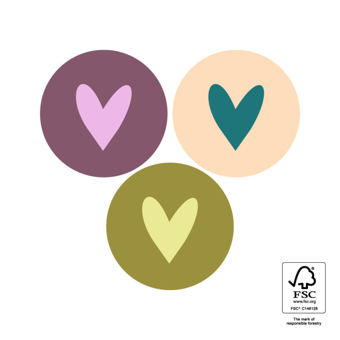 Stickers Multi - Heart Warm | 6 stuks