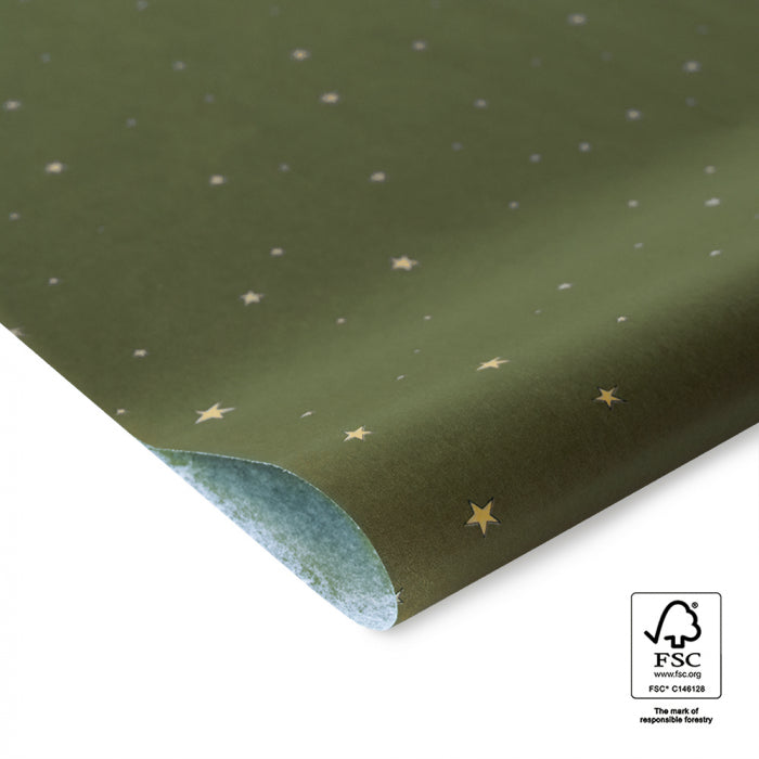 Vloeipapier | Stars Gold - Forest Green | 5 stuks