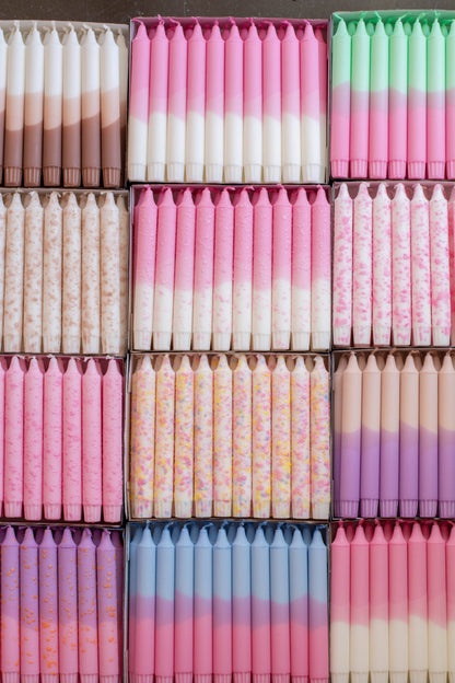 Kaars met pastelroze confetti