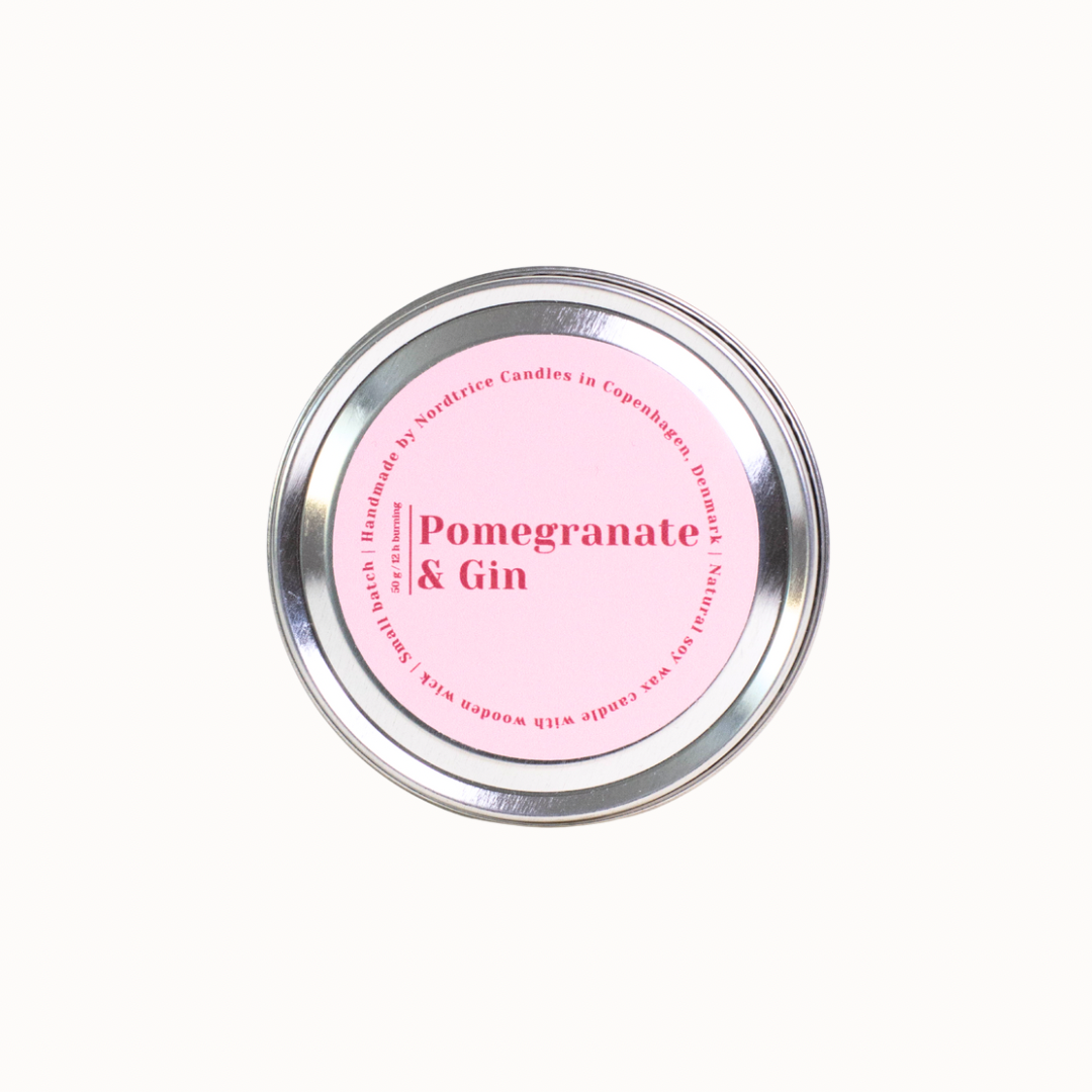 Geurkaarsen van sojawas | granaatappel &amp; gin