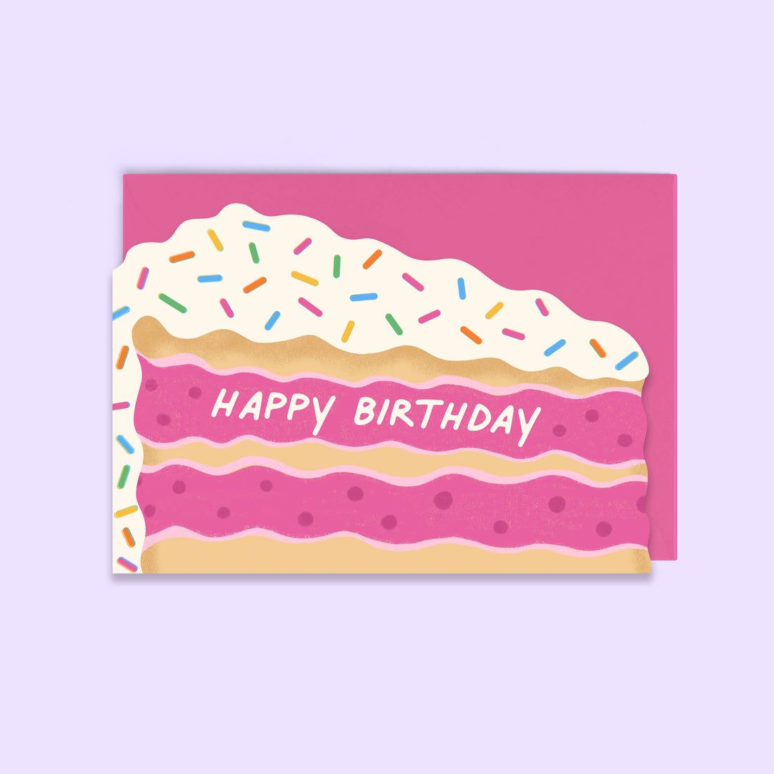 Fijne verjaardag Funfetti Cake Slice Card | Gevormde kaart