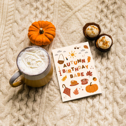 Autumn Babe verjaardagskaart