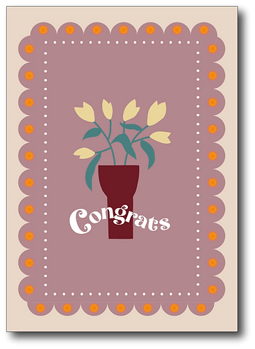 kaart | Congrats bloemen vaas