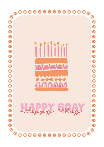 kaart | Happy Bday taart