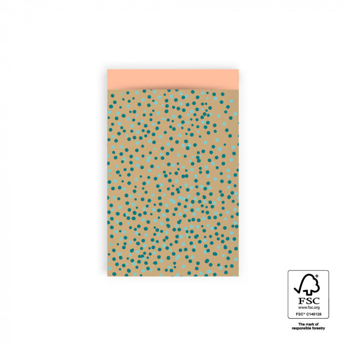 Dots Gold Jade Blue - Peach | M - 10 stuks